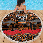 ANZAC Day Wests Tigers Beach Blanket Military Memorial Aboriginal Indigenous Art