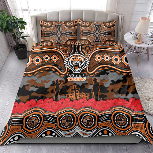 ANZAC Day Wests Tigers Bedding Set Military Memorial Aboriginal Indigenous Art