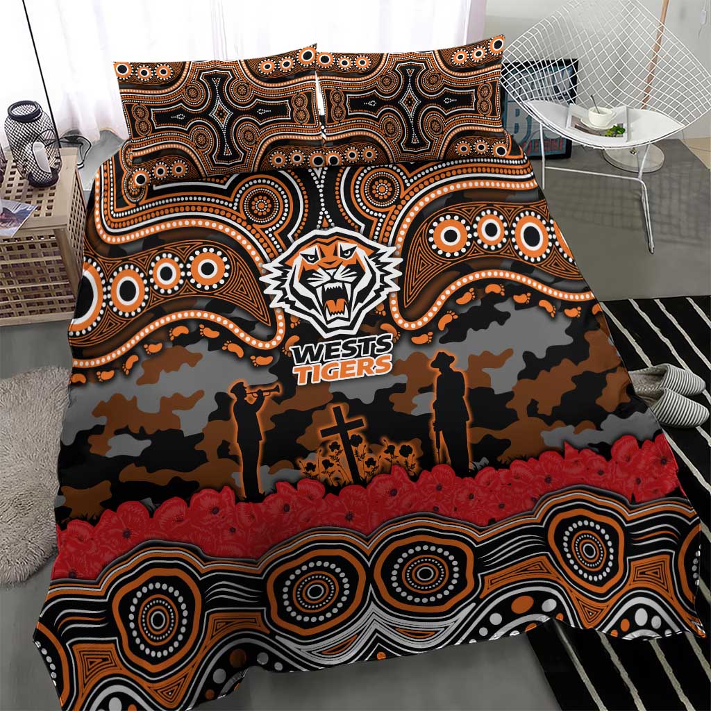 ANZAC Day Wests Tigers Bedding Set Military Memorial Aboriginal Indigenous Art