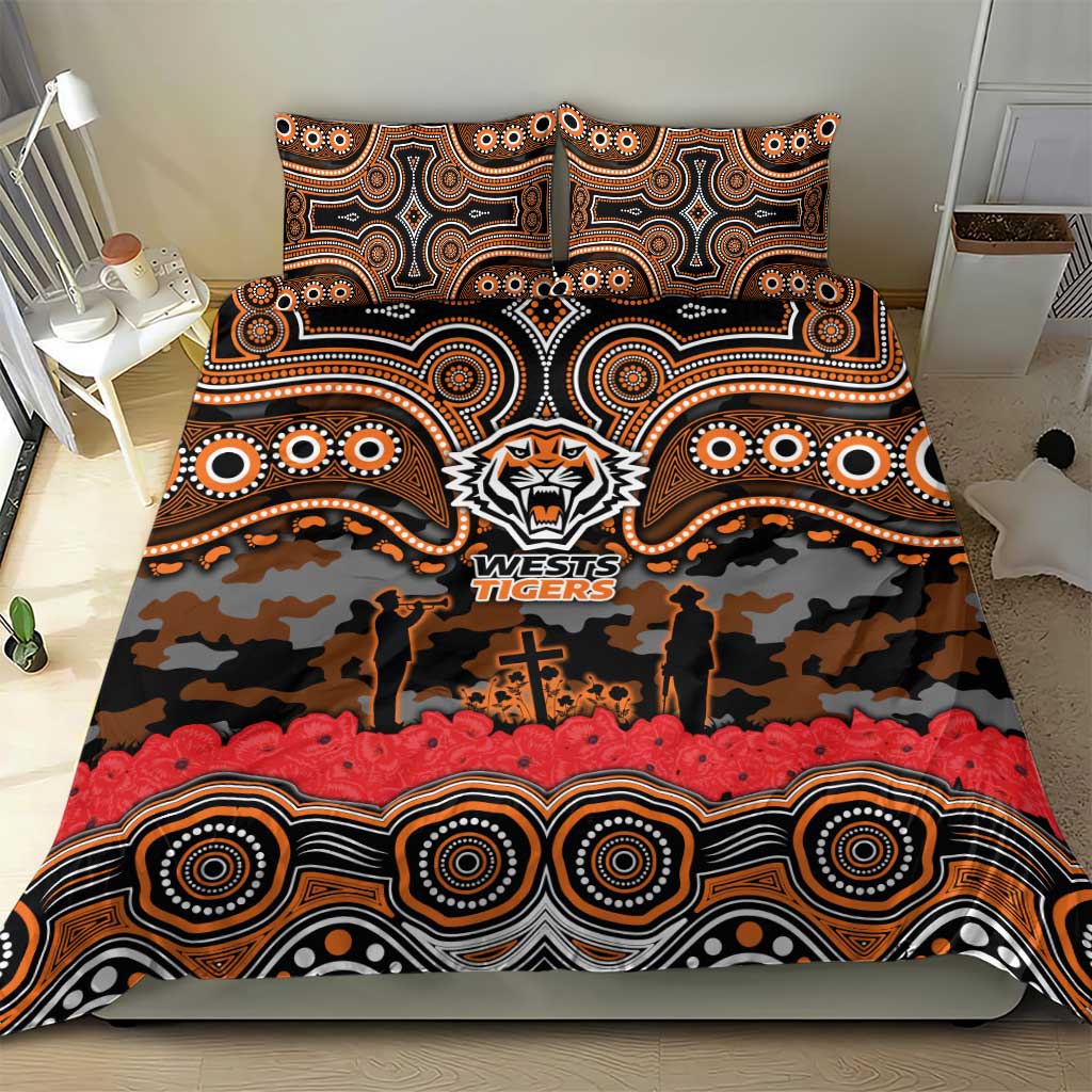 ANZAC Day Wests Tigers Bedding Set Military Memorial Aboriginal Indigenous Art