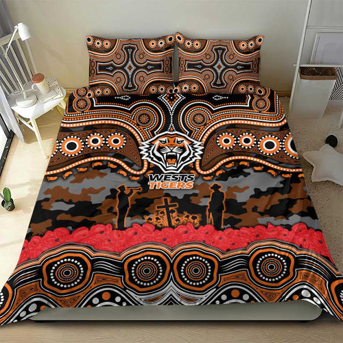 ANZAC Day Wests Tigers Bedding Set Military Memorial Aboriginal Indigenous Art