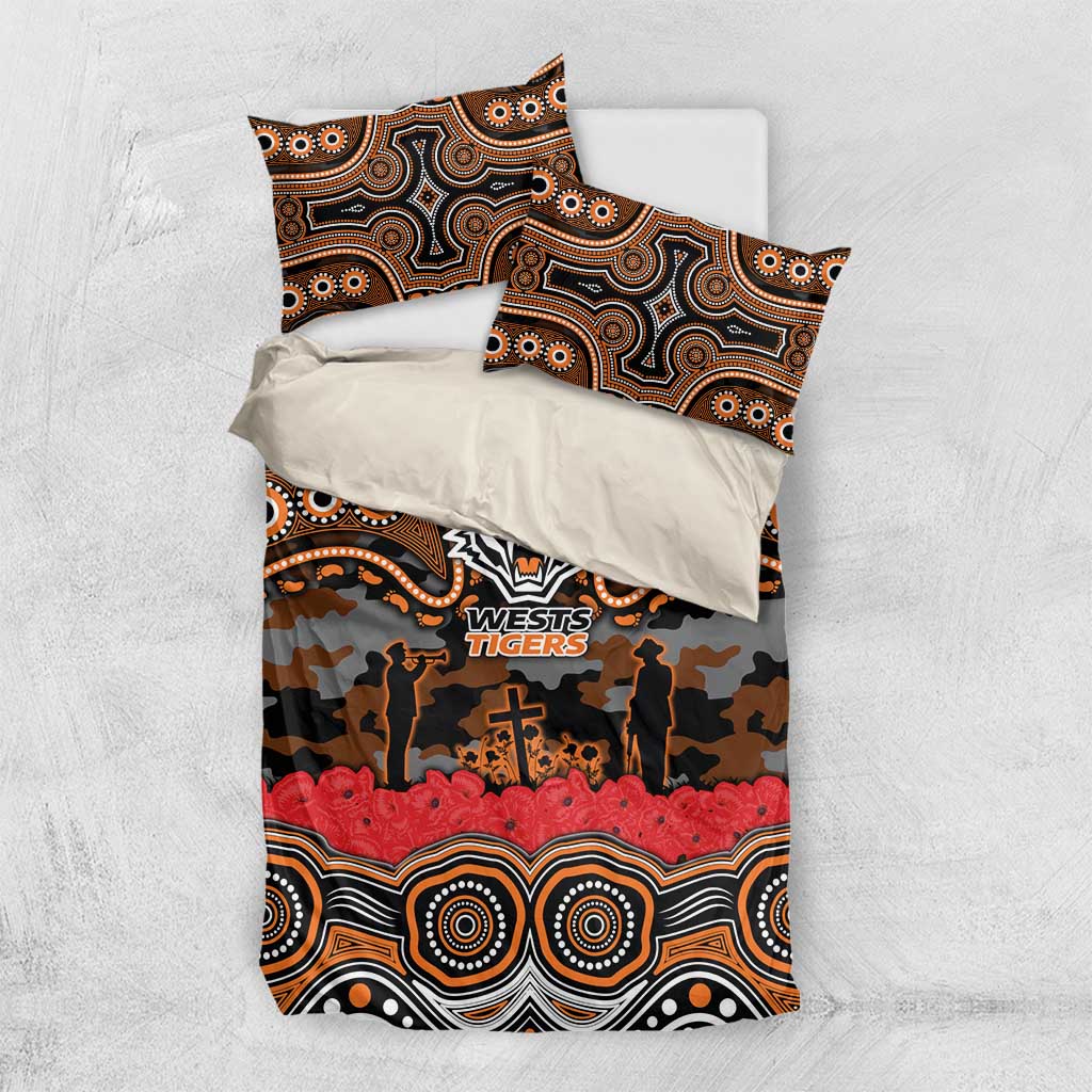ANZAC Day Wests Tigers Bedding Set Military Memorial Aboriginal Indigenous Art