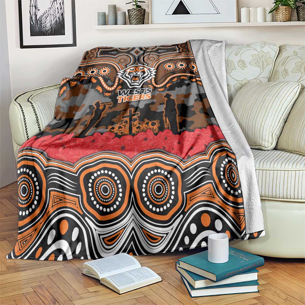 ANZAC Day Wests Tigers Blanket Military Memorial Aboriginal Indigenous Art