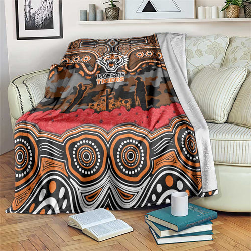 ANZAC Day Wests Tigers Blanket Military Memorial Aboriginal Indigenous Art