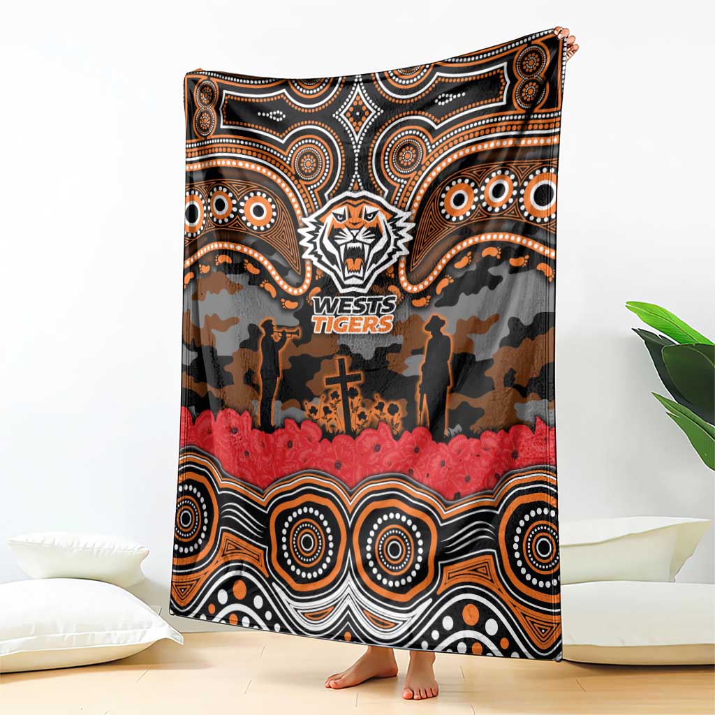 ANZAC Day Wests Tigers Blanket Military Memorial Aboriginal Indigenous Art