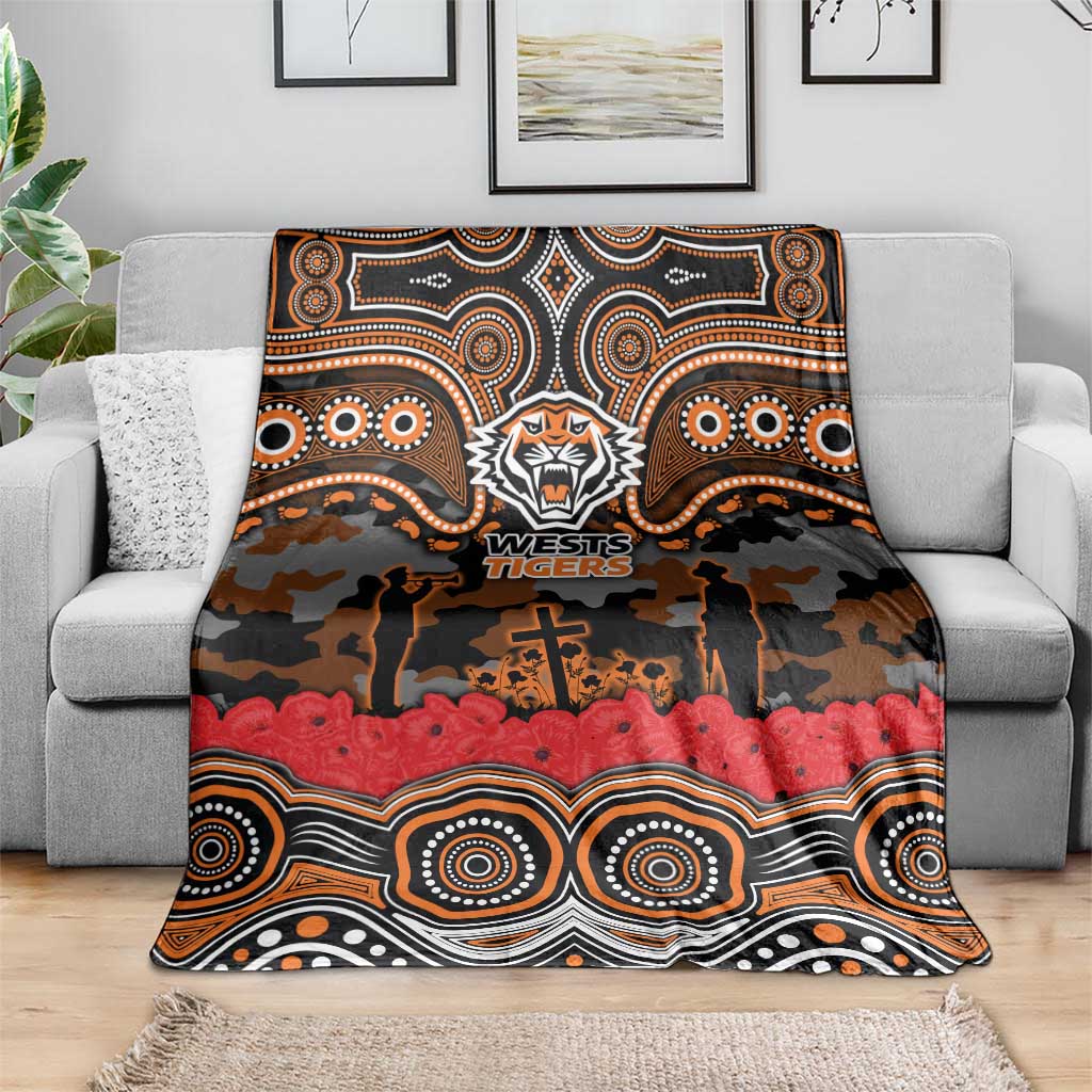 ANZAC Day Wests Tigers Blanket Military Memorial Aboriginal Indigenous Art