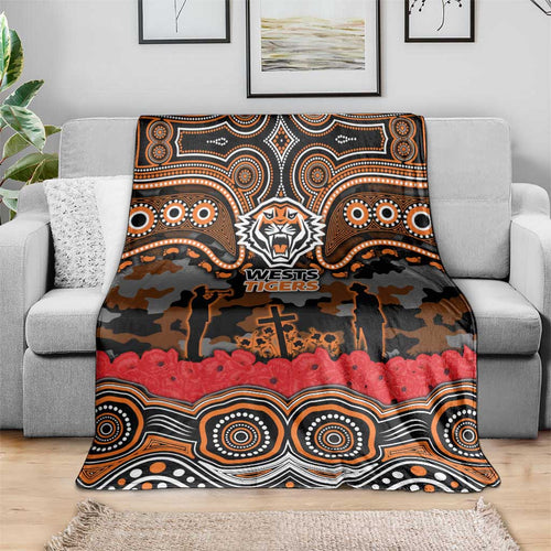 ANZAC Day Wests Tigers Blanket Military Memorial Aboriginal Indigenous Art