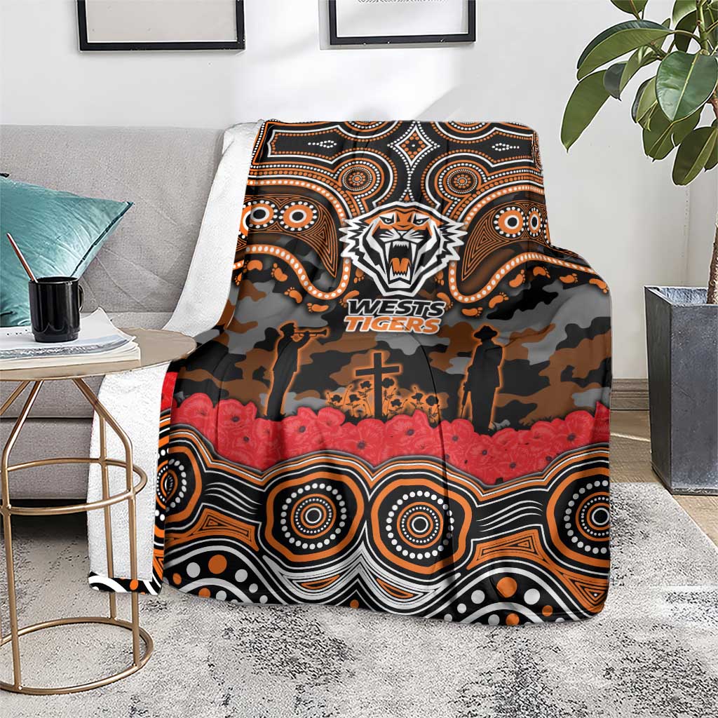 ANZAC Day Wests Tigers Blanket Military Memorial Aboriginal Indigenous Art