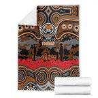ANZAC Day Wests Tigers Blanket Military Memorial Aboriginal Indigenous Art