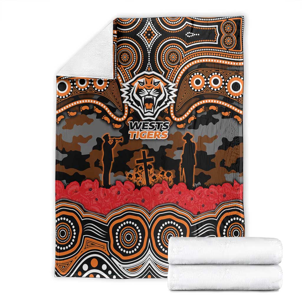 ANZAC Day Wests Tigers Blanket Military Memorial Aboriginal Indigenous Art