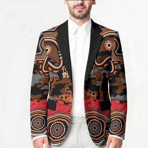 ANZAC Day Wests Tigers Blazer Military Memorial Aboriginal Indigenous Art