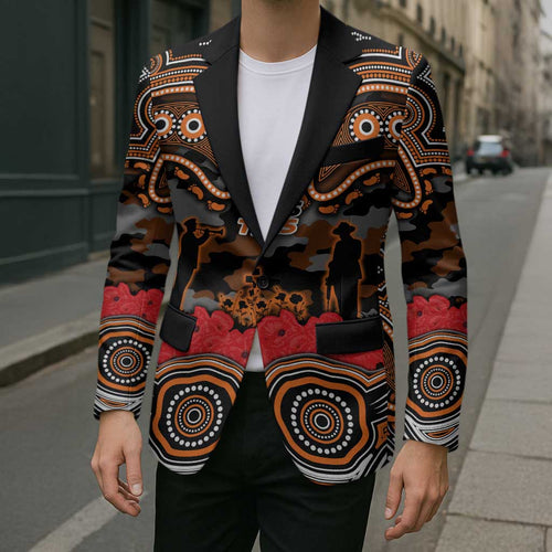 ANZAC Day Wests Tigers Blazer Military Memorial Aboriginal Indigenous Art