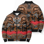 ANZAC Day Wests Tigers Bomber Puffer Jacket Military Memorial Aboriginal Indigenous Art