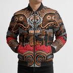 ANZAC Day Wests Tigers Bomber Puffer Jacket Military Memorial Aboriginal Indigenous Art