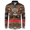 ANZAC Day Wests Tigers Button Sweatshirt Military Memorial Aboriginal Indigenous Art