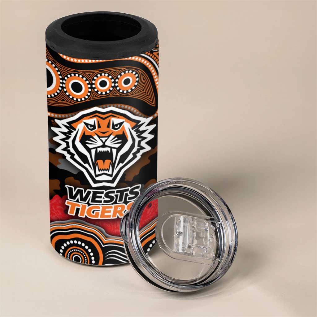 ANZAC Day Wests Tigers 4 in 1 Can Cooler Tumbler Military Memorial Aboriginal Indigenous Art