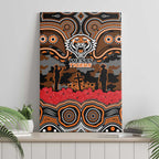 ANZAC Day Wests Tigers Canvas Wall Art Military Memorial Aboriginal Indigenous Art