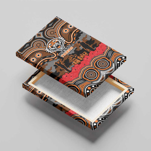 ANZAC Day Wests Tigers Canvas Wall Art Military Memorial Aboriginal Indigenous Art