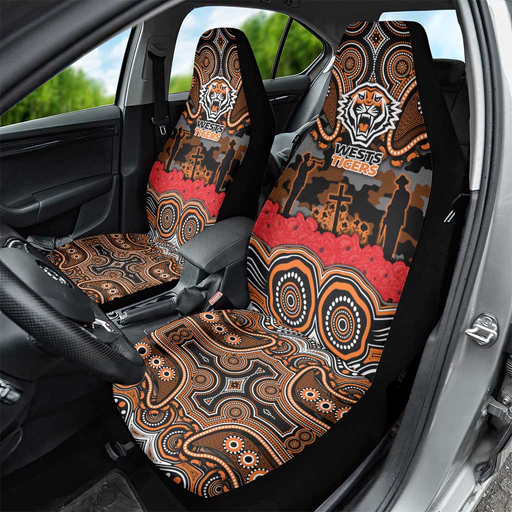 ANZAC Day Wests Tigers Car Seat Cover Military Memorial Aboriginal Indigenous Art