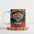 ANZAC Day Wests Tigers Ceramic Mug Military Memorial Aboriginal Indigenous Art