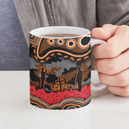 ANZAC Day Wests Tigers Ceramic Mug Military Memorial Aboriginal Indigenous Art