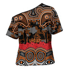 ANZAC Day Wests Tigers Cross Shoulder Shirt Military Memorial Aboriginal Indigenous Art