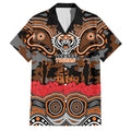 ANZAC Day Wests Tigers Family Matching Mermaid Dress and Hawaiian Shirt Military Memorial Aboriginal Indigenous Art