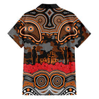 ANZAC Day Wests Tigers Family Matching Off Shoulder Maxi Dress and Hawaiian Shirt Military Memorial Aboriginal Indigenous Art