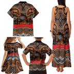 ANZAC Day Wests Tigers Family Matching Tank Maxi Dress and Hawaiian Shirt Military Memorial Aboriginal Indigenous Art