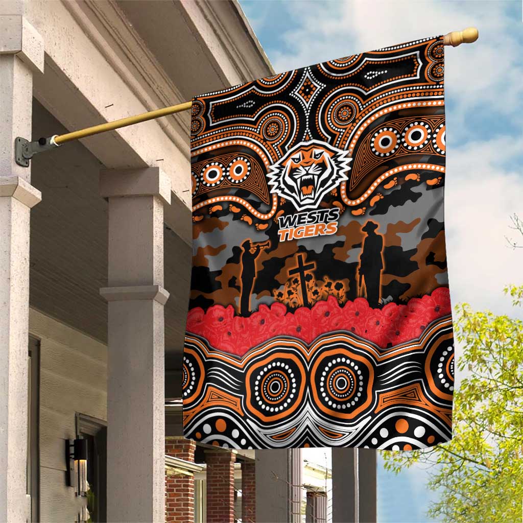 ANZAC Day Wests Tigers Garden Flag Military Memorial Aboriginal Indigenous Art