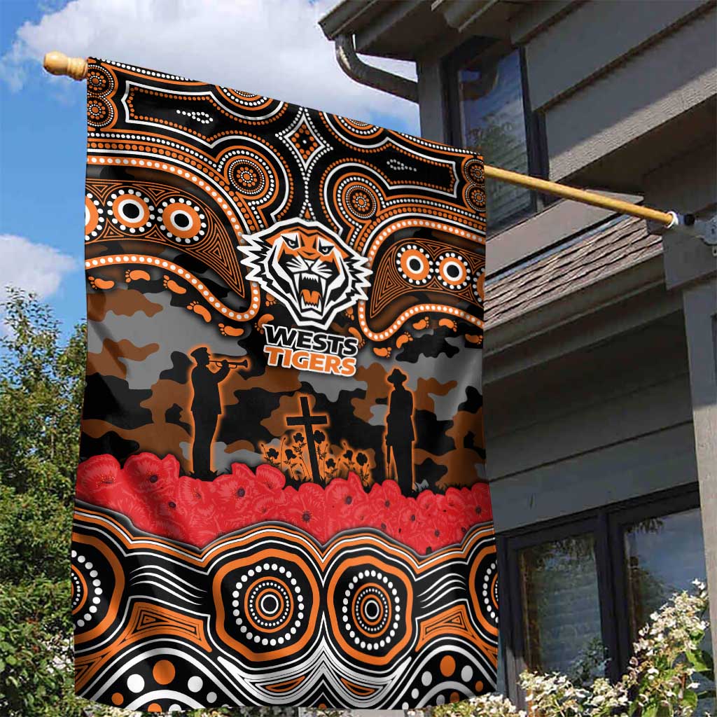 ANZAC Day Wests Tigers Garden Flag Military Memorial Aboriginal Indigenous Art