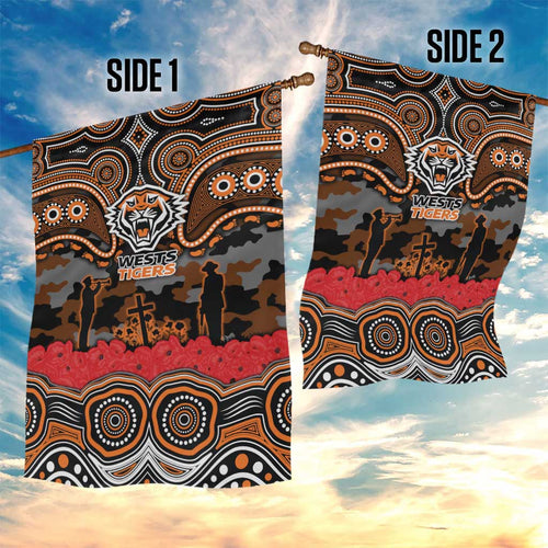 ANZAC Day Wests Tigers Garden Flag Military Memorial Aboriginal Indigenous Art
