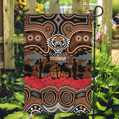 ANZAC Day Wests Tigers Garden Flag Military Memorial Aboriginal Indigenous Art