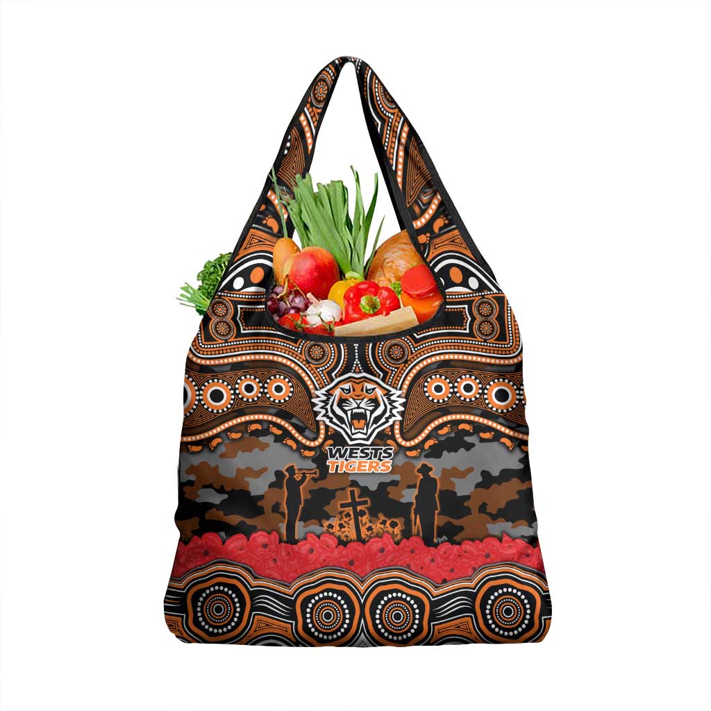 ANZAC Day Wests Tigers Grocery Bag Military Memorial Aboriginal Indigenous Art