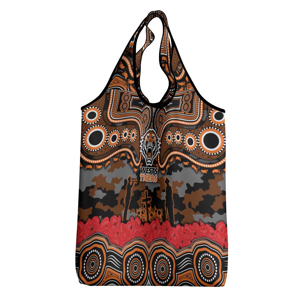 ANZAC Day Wests Tigers Grocery Bag Military Memorial Aboriginal Indigenous Art