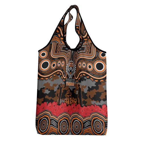 ANZAC Day Wests Tigers Grocery Bag Military Memorial Aboriginal Indigenous Art