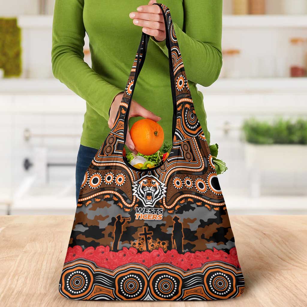 ANZAC Day Wests Tigers Grocery Bag Military Memorial Aboriginal Indigenous Art