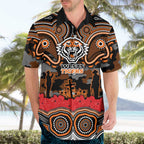 ANZAC Day Wests Tigers Hawaiian Shirt Military Memorial Aboriginal Indigenous Art