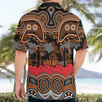 ANZAC Day Wests Tigers Hawaiian Shirt Military Memorial Aboriginal Indigenous Art