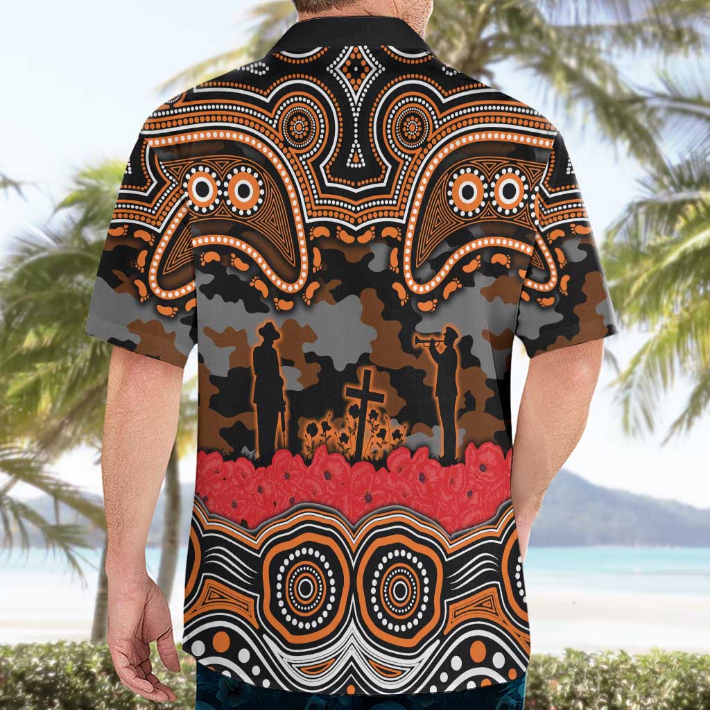 ANZAC Day Wests Tigers Hawaiian Shirt Military Memorial Aboriginal Indigenous Art