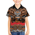 ANZAC Day Wests Tigers Hawaiian Shirt Military Memorial Aboriginal Indigenous Art
