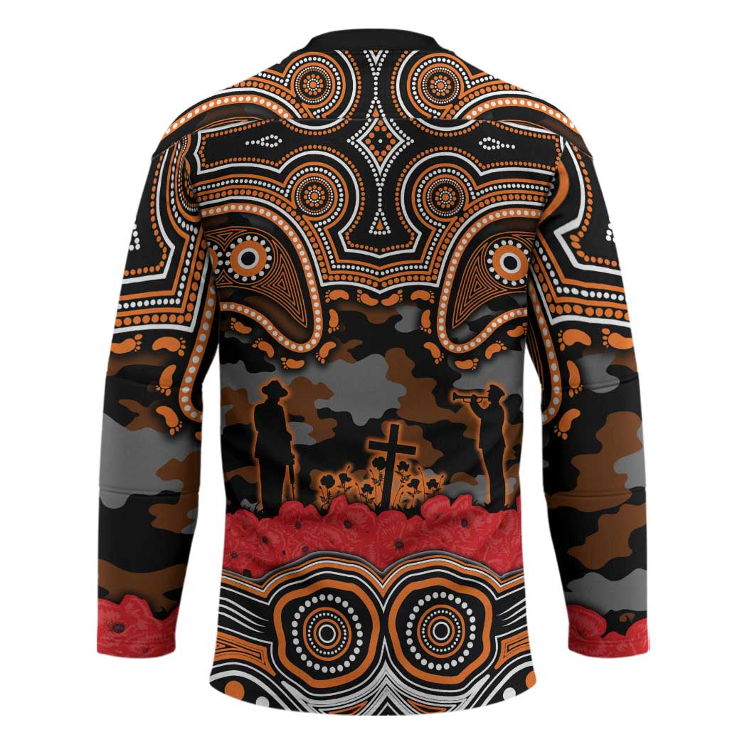 ANZAC Day Wests Tigers Hockey Jersey Military Memorial Aboriginal Indigenous Art