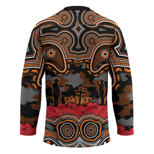 ANZAC Day Wests Tigers Hockey Jersey Military Memorial Aboriginal Indigenous Art