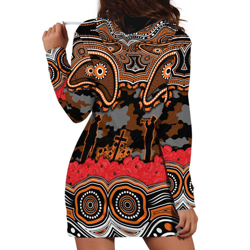 ANZAC Day Wests Tigers Hoodie Dress Military Memorial Aboriginal Indigenous Art