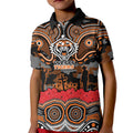 ANZAC Day Wests Tigers Kid Polo Shirt Military Memorial Aboriginal Indigenous Art