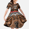 ANZAC Day Wests Tigers Kid Short Sleeve Dress Military Memorial Aboriginal Indigenous Art