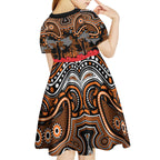 ANZAC Day Wests Tigers Kid Short Sleeve Dress Military Memorial Aboriginal Indigenous Art