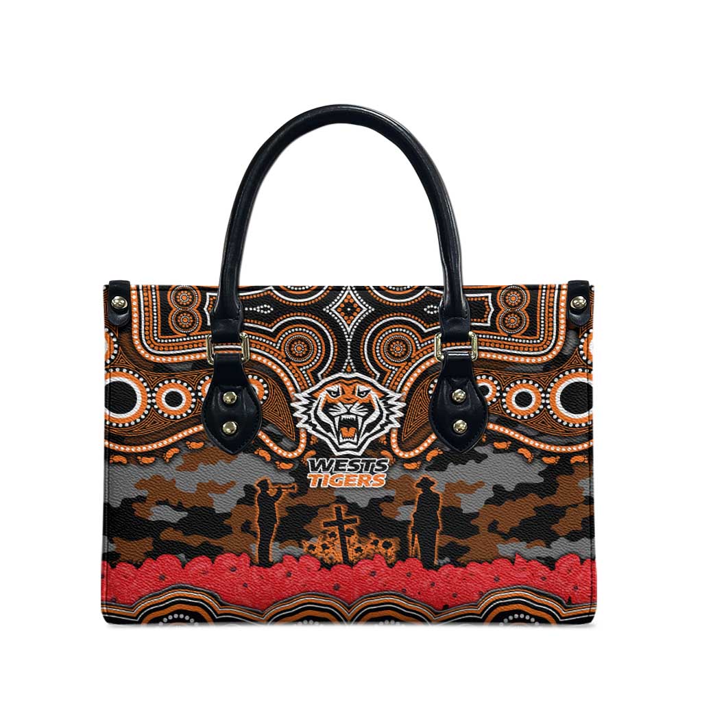 ANZAC Day Wests Tigers Leather Bag Military Memorial Aboriginal Indigenous Art