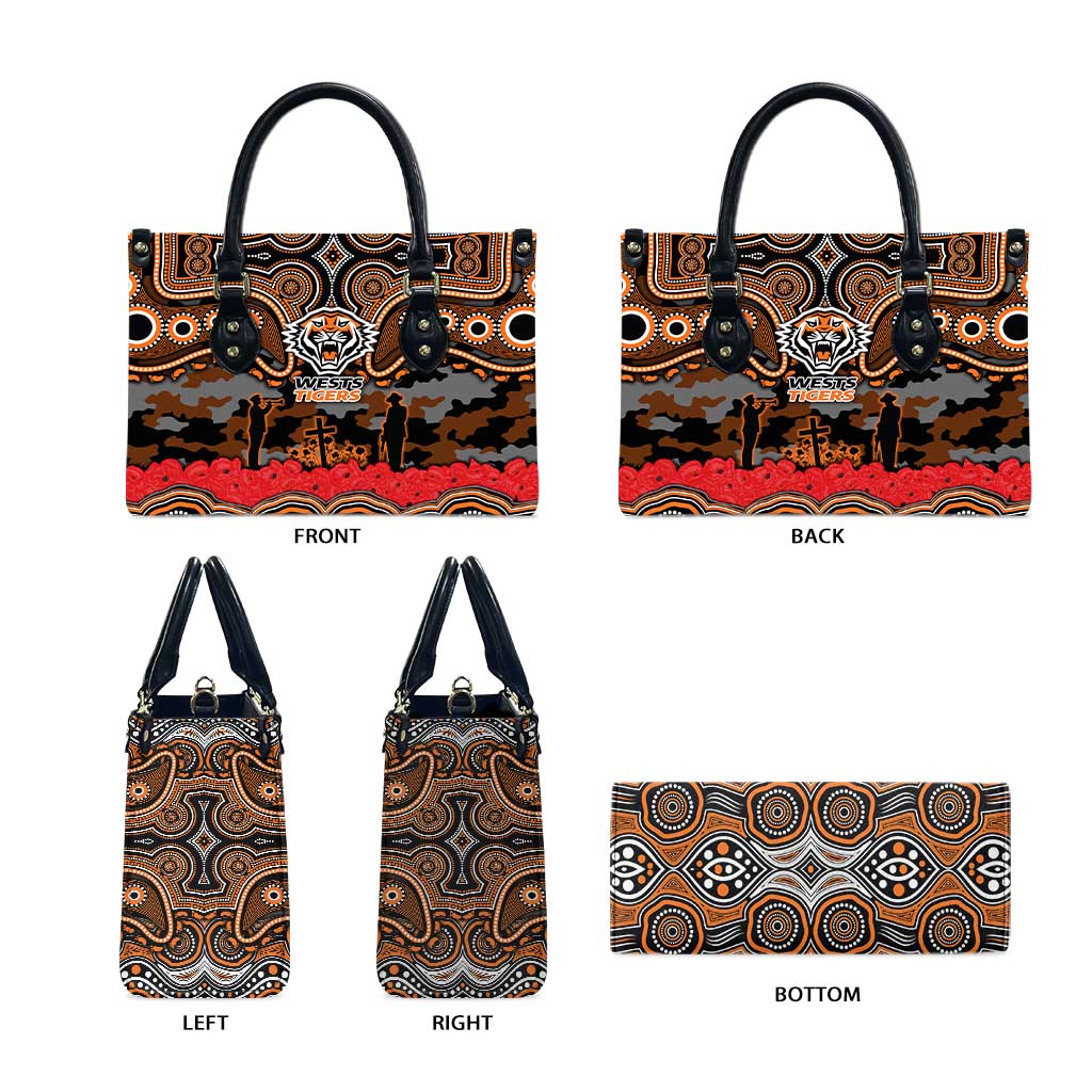 ANZAC Day Wests Tigers Leather Bag Military Memorial Aboriginal Indigenous Art