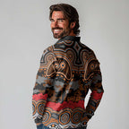 ANZAC Day Wests Tigers Long Sleeve Polo Shirt Military Memorial Aboriginal Indigenous Art